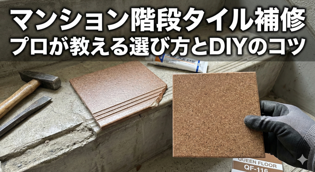 150角　タレ付き階段タイルの補修相談