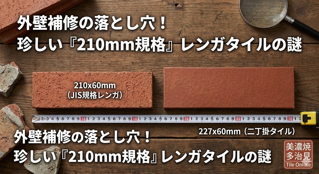 レンガタイル補修相談　210x60と227x60の謎