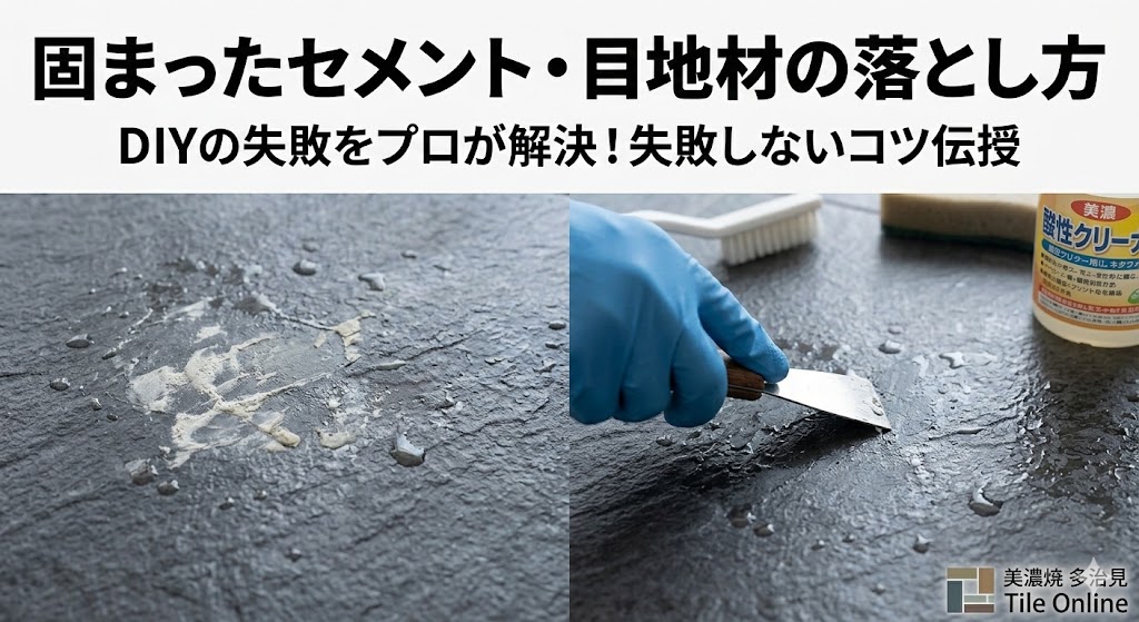 セメントの落とし方　タイルの場合