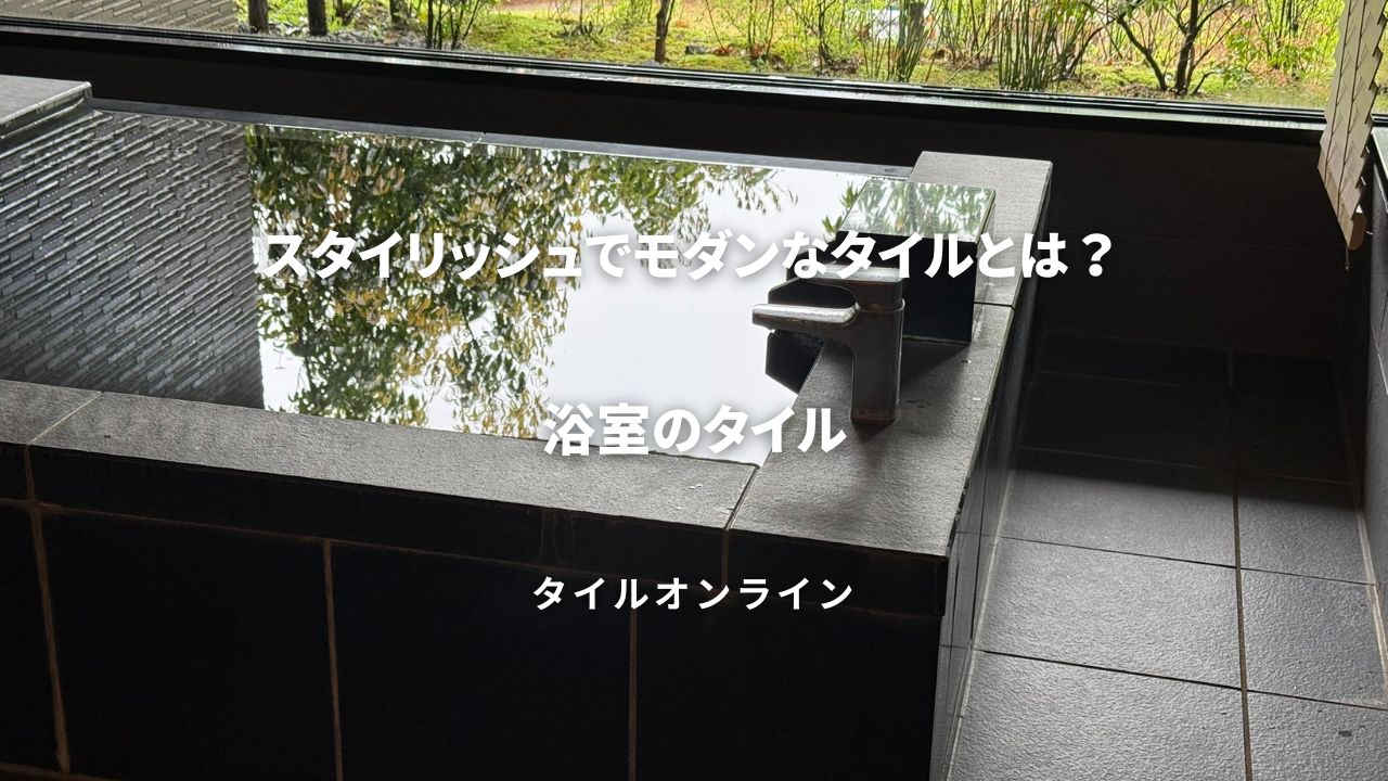 黒っぽいスタイリッシュな浴室タイルとは