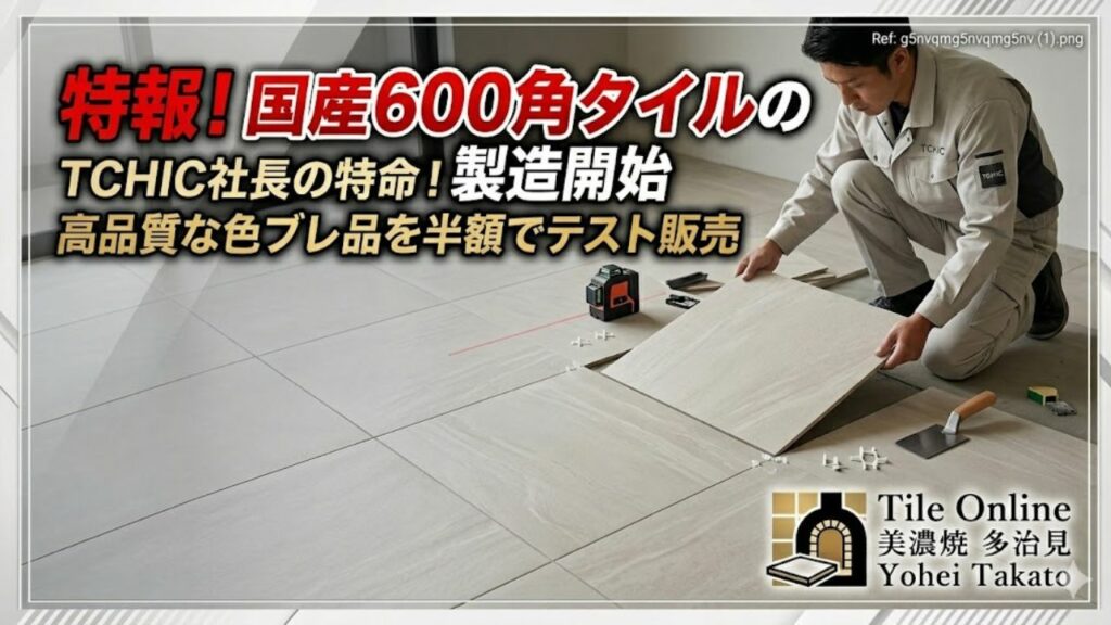 600角タイルの特価品の激安品！販売開始　美濃焼タイル