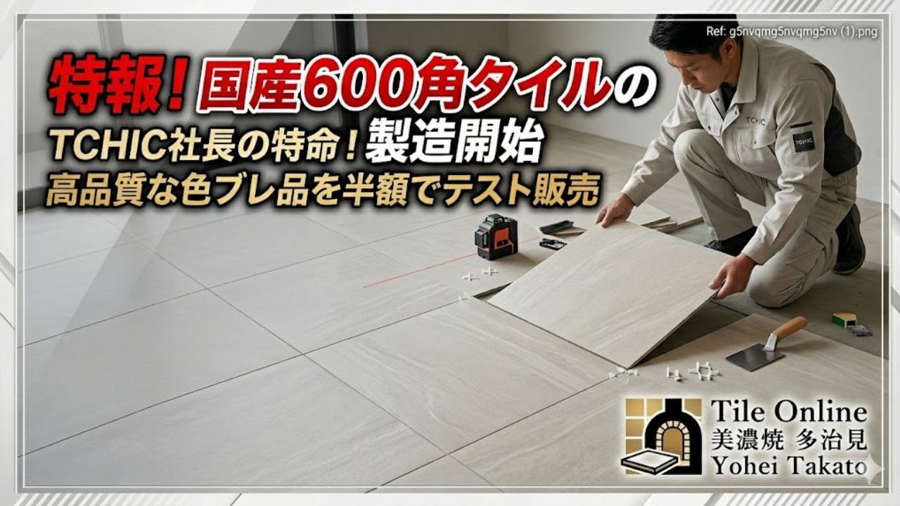 600角タイルの特価品の激安品！販売開始　美濃焼タイル